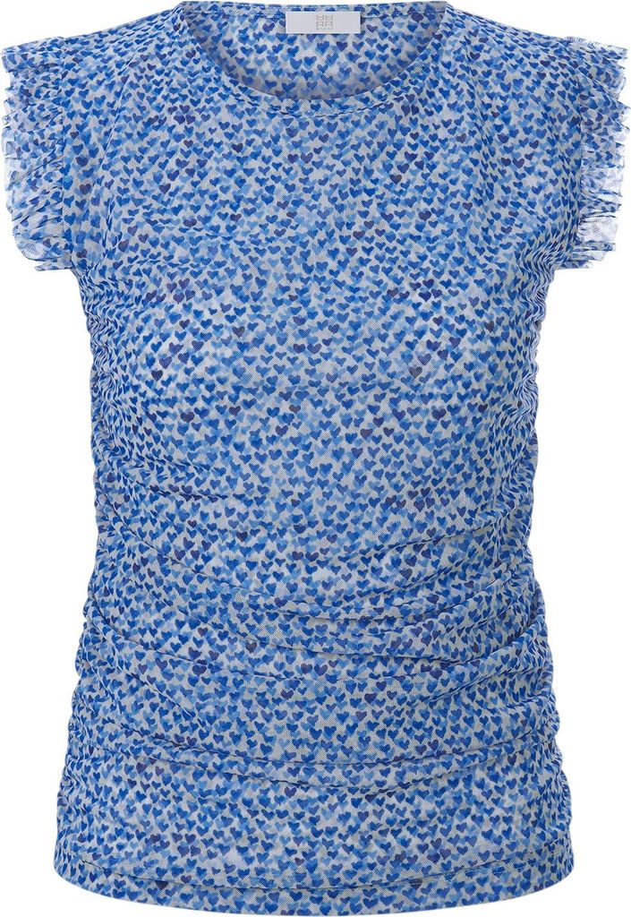 RIANI ärmelloses Shirt mit verspieltem Herzdessin, Rüschen und figurbetontem Schnitt