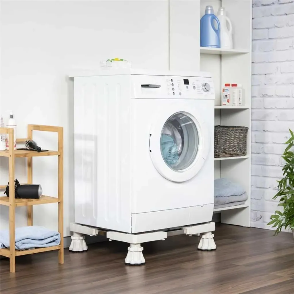 Support universel extensible pour réfrigérateur et lave-linge blanc - 5