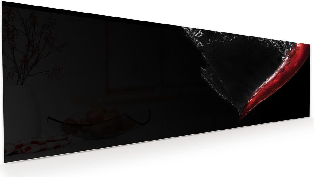 Glasbild Wandbild Chilischote im Wasser 120x40cm in XXL für Wohnzimmer, Schlafzimmer, Badezimmer, Flur