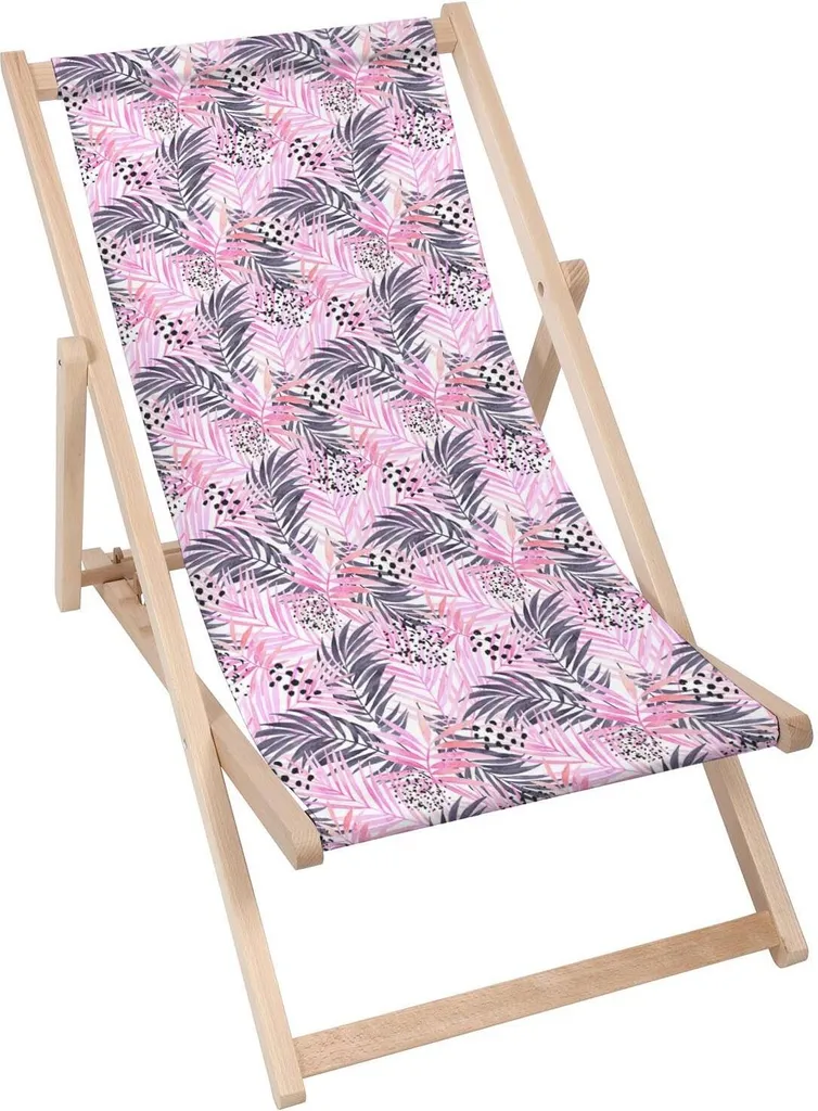 Sdraio da Spiaggia Dreamroots Legno Robusto 130kg Rosa Tropical