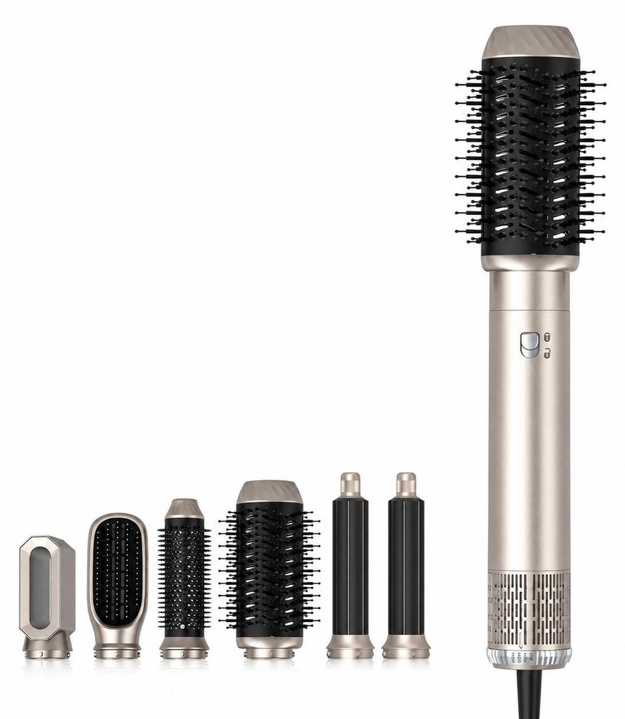 INF 6-in-1 Goldene Heißluftbürste - Multifunktionaler Haarstyler für Alle