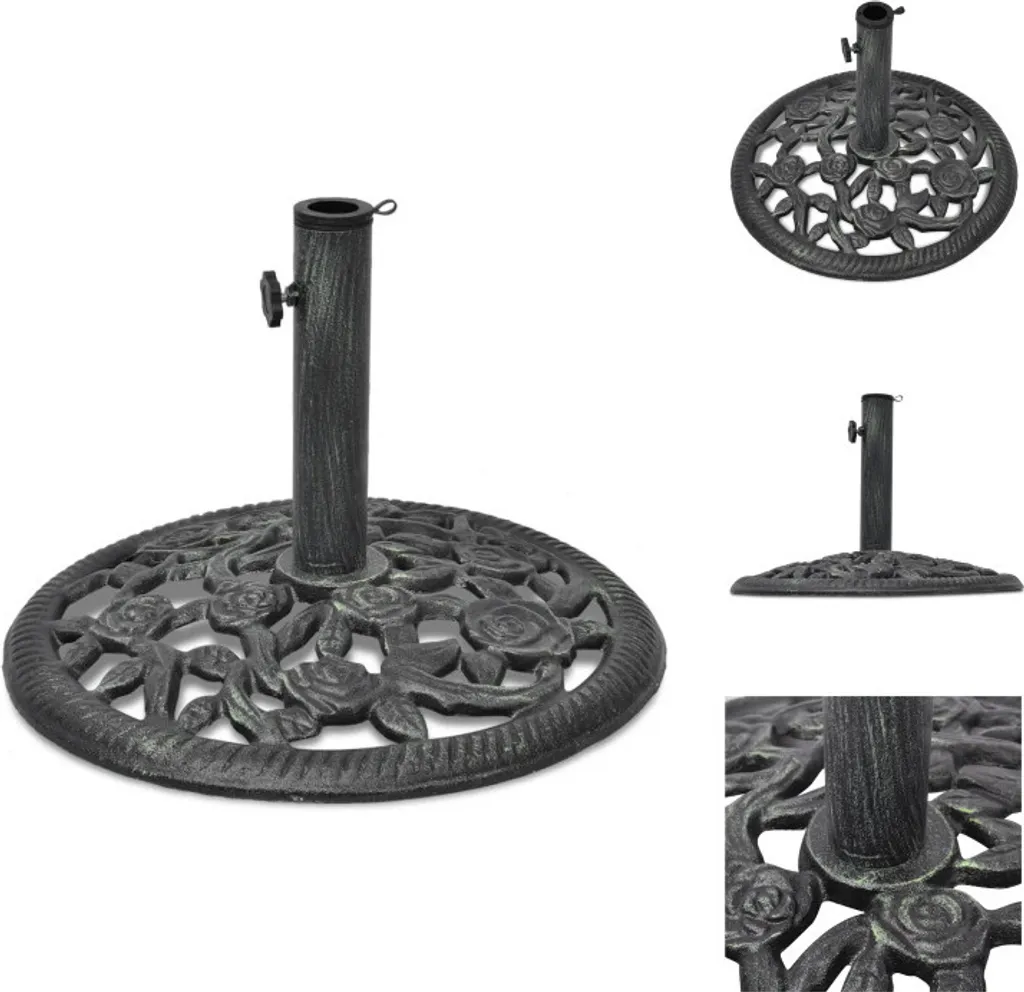 Base Ombrellone Ghisa 12kg vidaXL 48cm: Supporto Stabile e Robusto