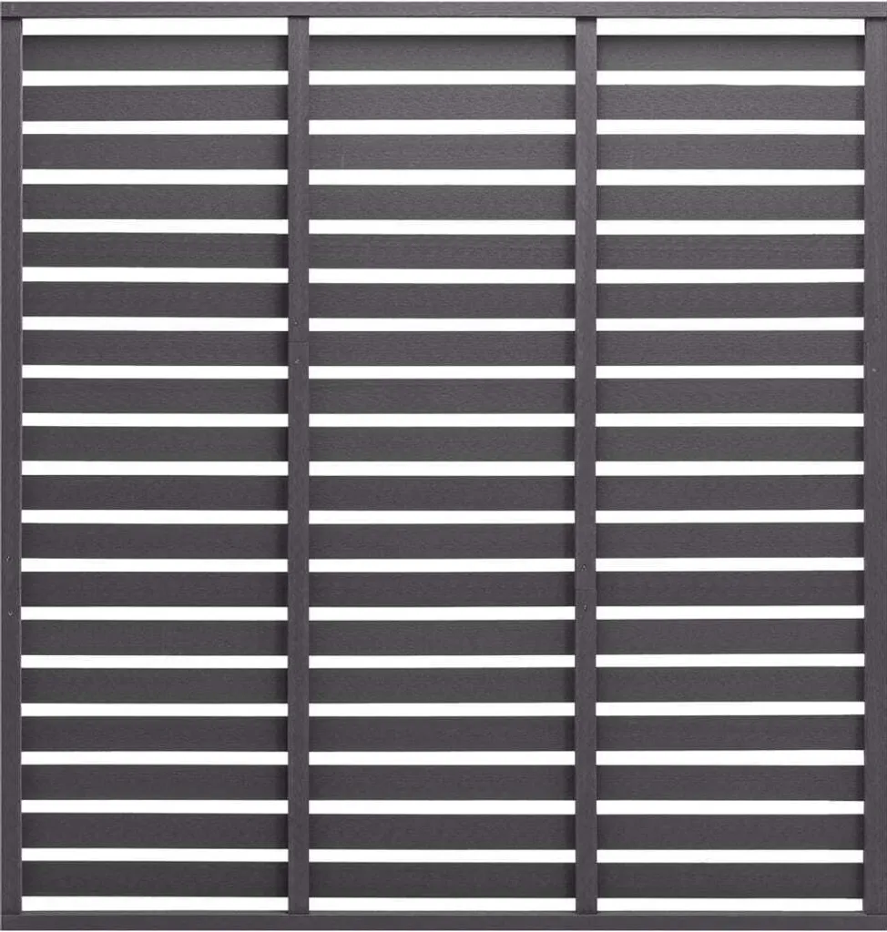 Panneau de clôture composite WPC 180x180 cm gris occultant pour terrasse