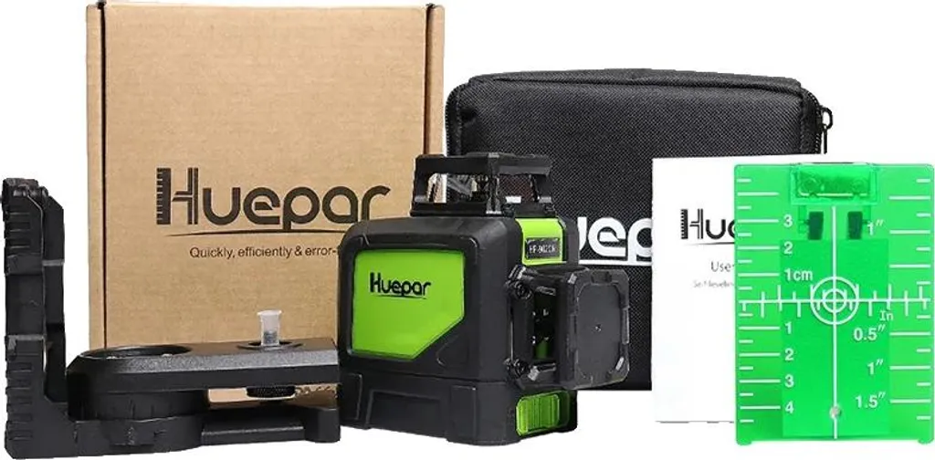 Niveau laser rotatif 360 vert haute visibilité - Kit complet de mesure