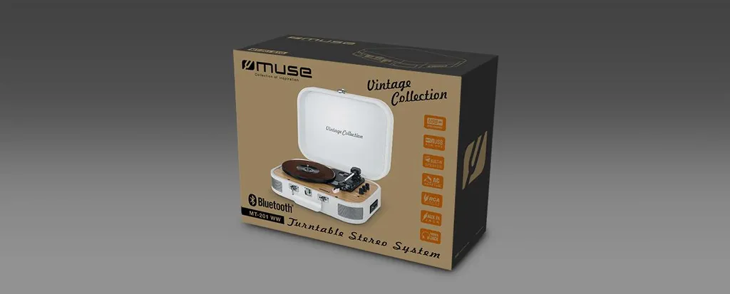 Giradischi Muse MT-201WW Bianco Stereo: Bluetooth e USB Recorder - 6