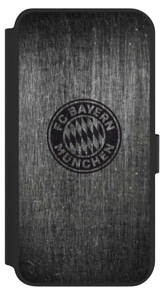 NIVOCASE Klapphülle für Samsung Galaxy S23+ Handyhülle aus Kunst Leder NIVOflip schwarz FC Bayern München FCB Metallic Look