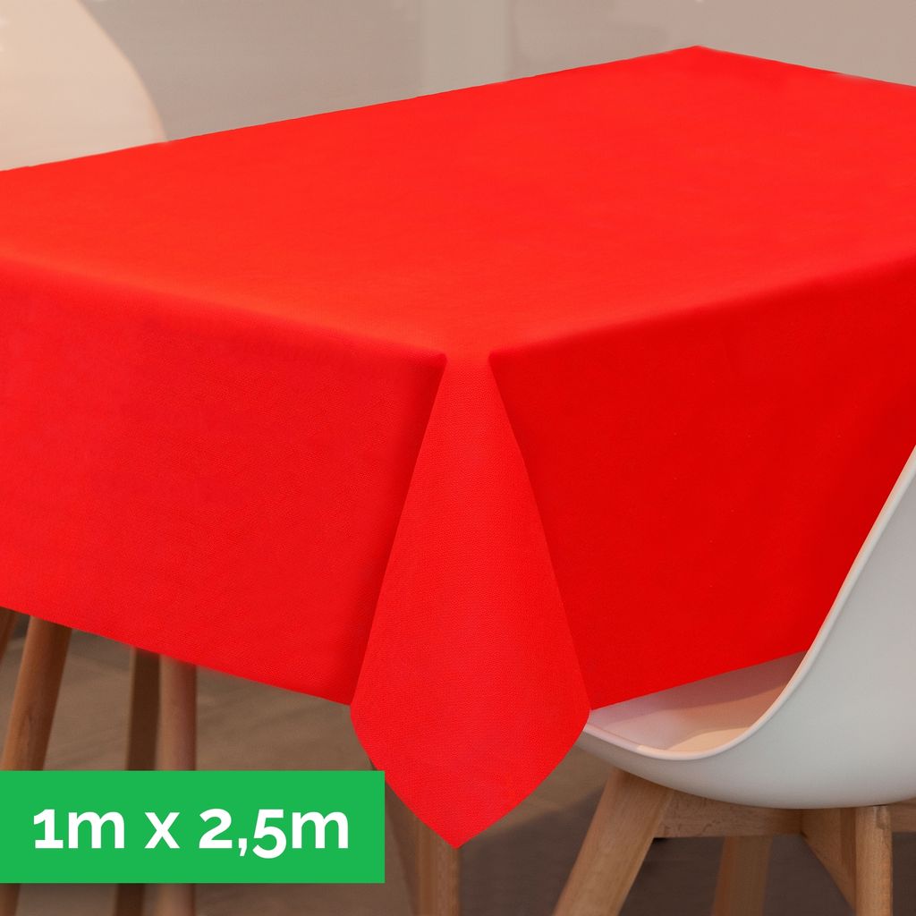 Tischdecke aus stoffähnlichem Vlies, 1m x 2,50m Rot,  100 Produktbild 