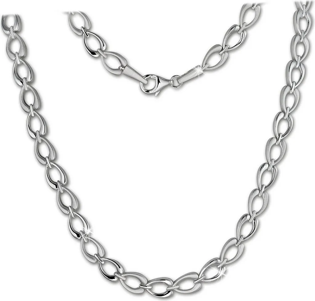 Collier cœur femme en argent massif brossé de 45 cm SilberDream Bijoux