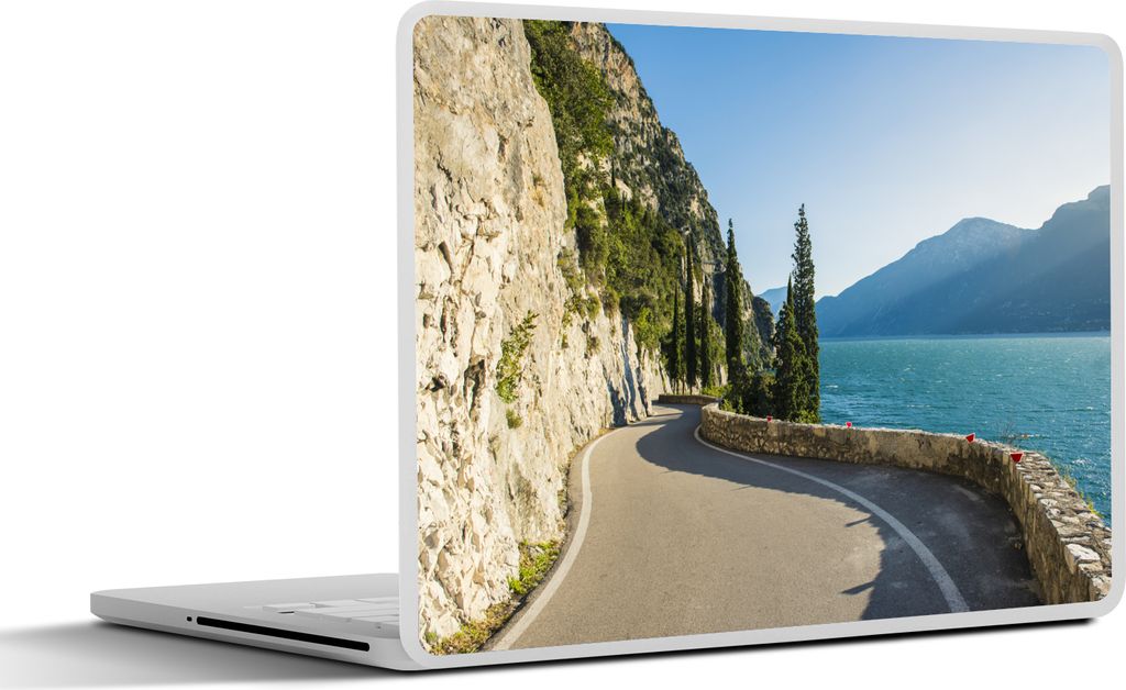 MuchoWow Laptop Aufkleber Sticker Cover Gardasee - Weg - Berg 30x22 cm - Laptop-Sticker