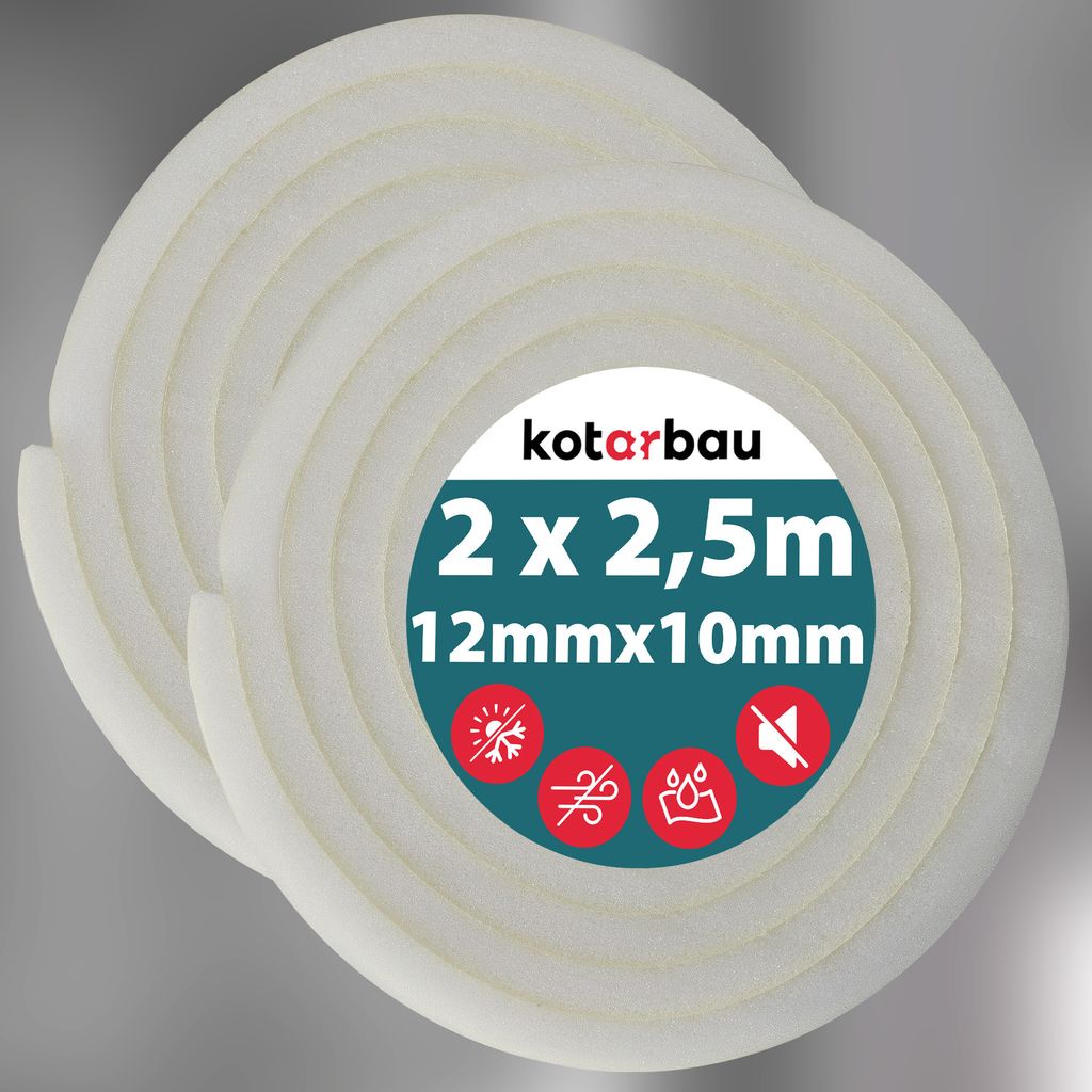 KOTARBAU® 2 St. Dichtungsband Schaumstoff 10x12 mm x 2,5m Produktbild 8