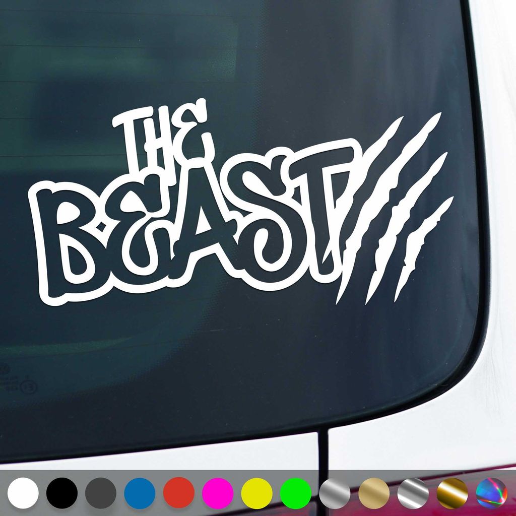 PantherPixel The Beast Aufkleber Monster Krallen Kratzer Sticker Auto Geschenkidee Farbe Weiss