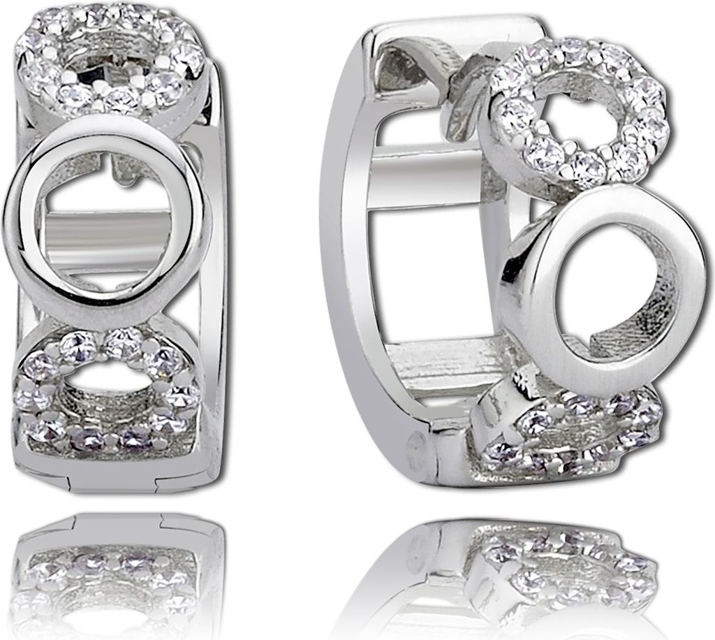 Balia Damen Silber 925 1,3cm weiß, silber Ohrschmuck D2BAO0020SW