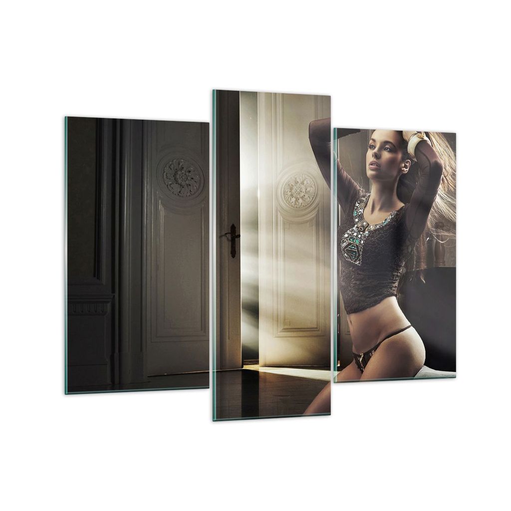 Bilder auf glas - Schönheit Club Kosmetik Disco - 130x100cm - Glasbilder - Wandbilder - Kunstdruck - zum Aufhängen bereit - Wanddekoration aus Gl...