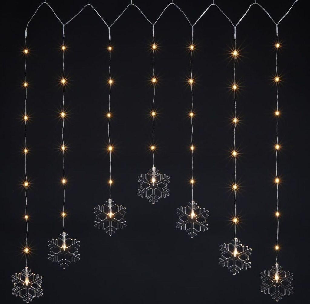 LED-slingers "Sneeuwvlok" voor binnen, 47 warmwitte LED's, Productafbeelding 