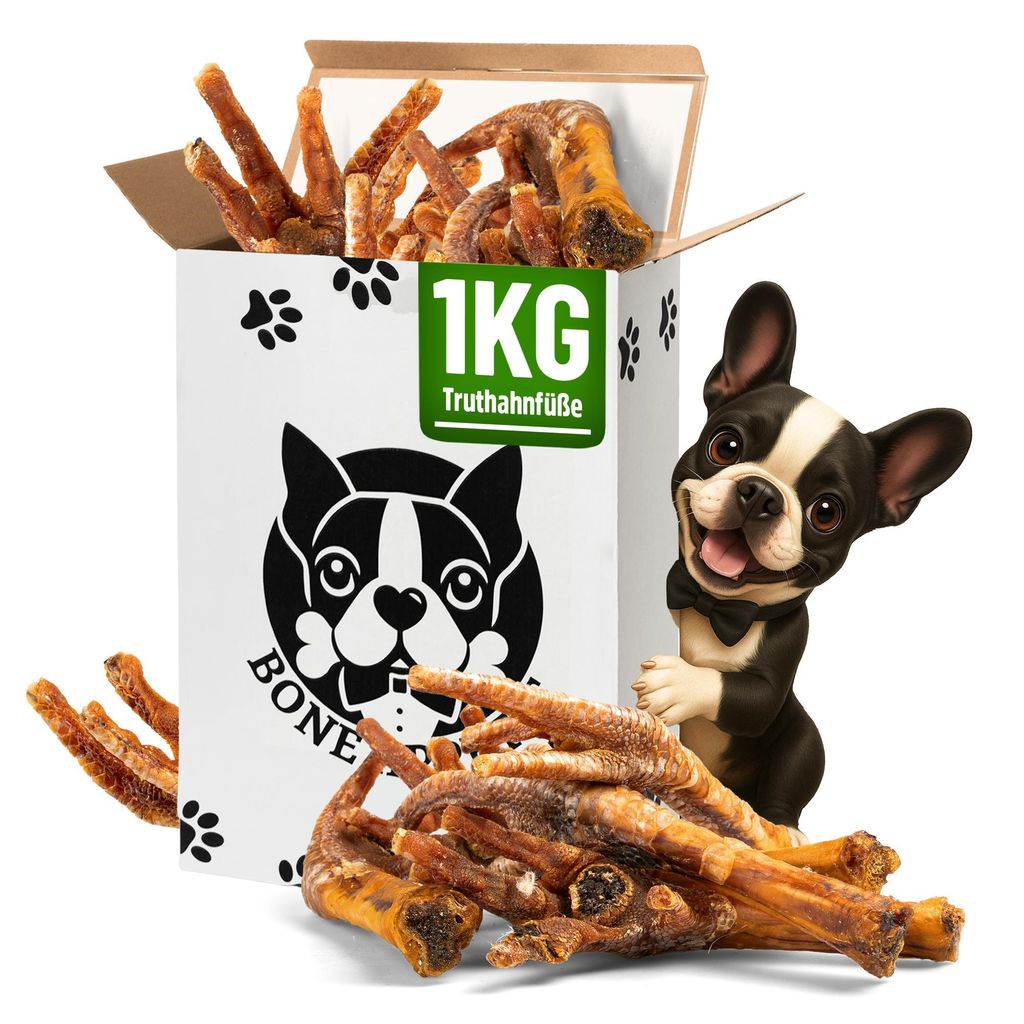BONE APPETIT Getrocknete Truthahnfüße für Hunde – 20 Stück (ca. 17–20 cm) | Natürlicher Hundesnack, Kauartikel, Hundeleckerli, Leckerlis f...