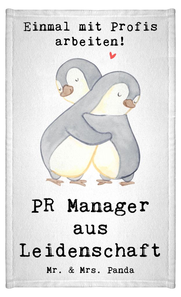 Mr. & Mrs. Panda Handtuch PR Manager Leidenschaft - Weiß - Geschenk, gäste wc, Gästetuch, Klein, Frotteetuch, Gäste-WC