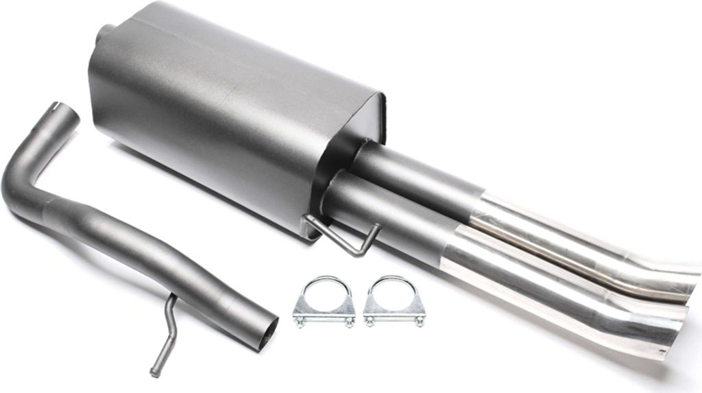 Sportauspuff 2x76mm DTM hoch rund scharf mit ABE für Audi A4 8D B5