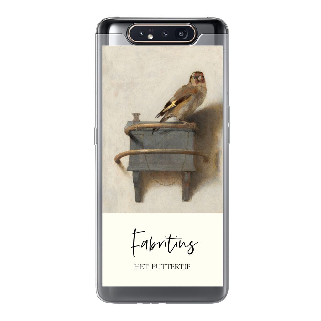 MuchoWow Handyhülle Schutzhülle Hülle für Samsung Galaxy A80 Alte Meister - Der Stieglitz - Fabritius Silikon Softcase Handy Hülle - Schutzd...