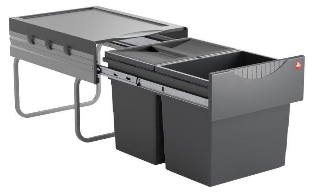 Cestino Hailo 3641522 Tandem salvaspazio 2x 18 litri grigio Immagine del prodotto 