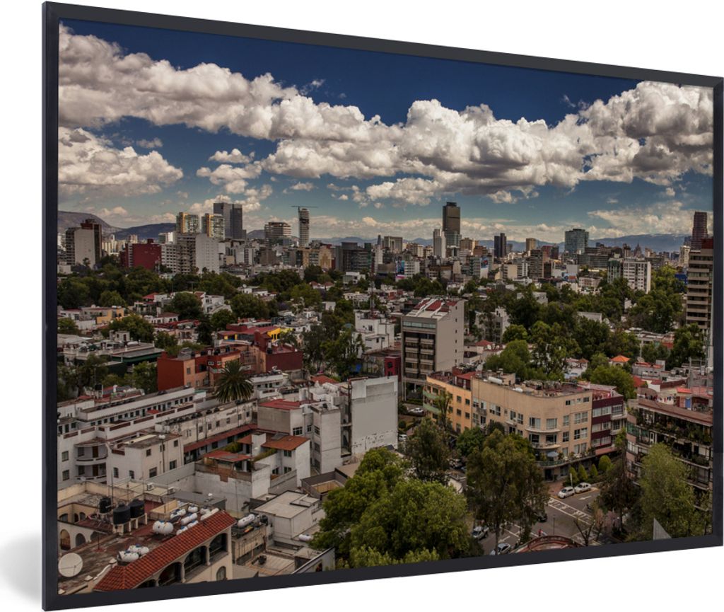 MuchoWow® MuchoWow® Gerahmtes Poster Weiße Wolken über Produktbild 
