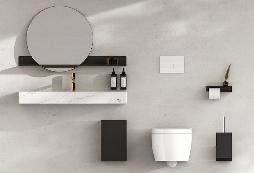 Toilettenpapierrollenhalter in Schwarz/Weiß/Grau 3 Größenvarianten BERNO Fink, Farbe:Weiß, Ausführung:Links, Größe:Large