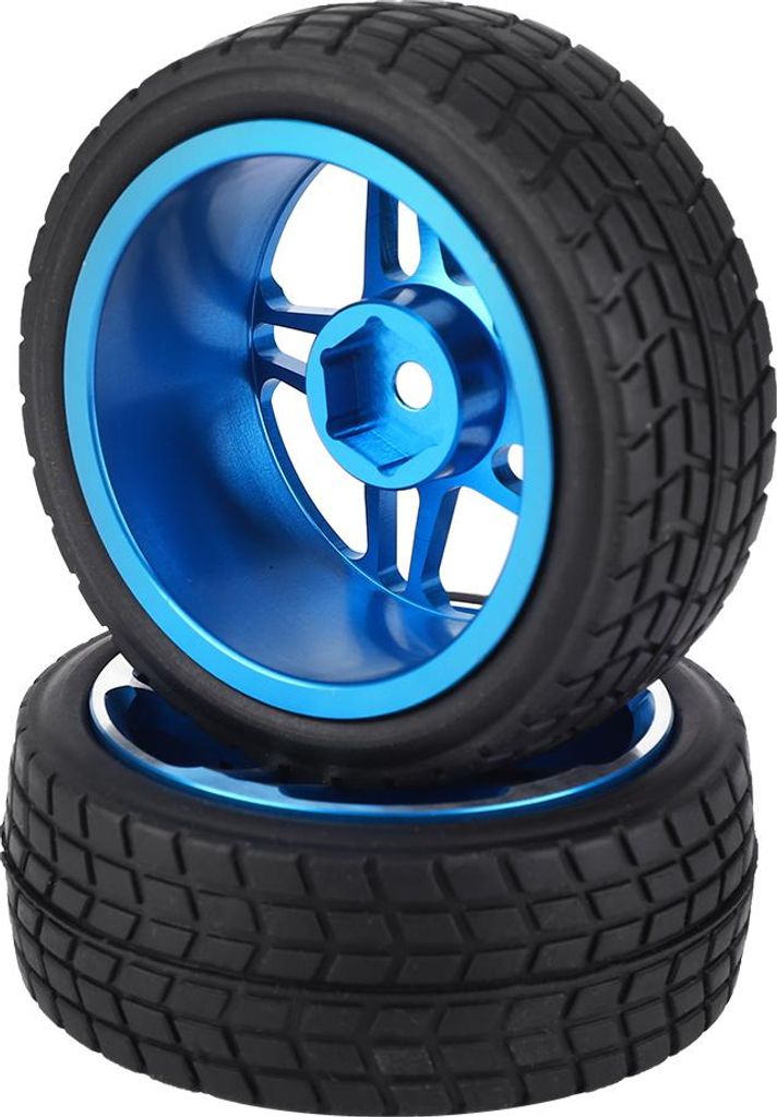 2pcs 1/10 RC Truck Gummireifen Radreifen für ZD Racing On road Car Blau
