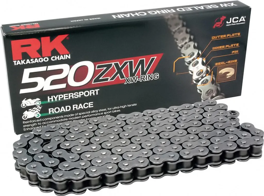 Chaîne de Transmission Moto 520 ZXW RK Joints XW-Ring 120 Maillons