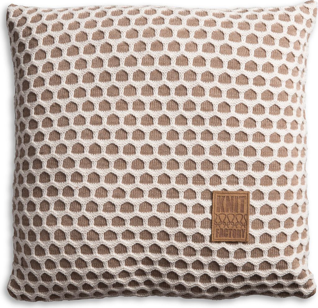 Knit Factory Mila Kissen - Marron/Beige - 50x50 cm