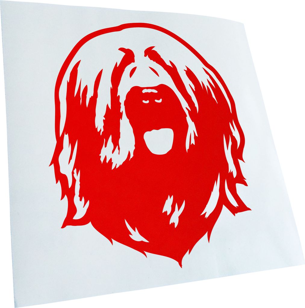 Kiwistar - Autoaufkleber - Briard Hund - Rot - 50x42cm - Aufkleber für Auto, Laptop, Fahrrad, LKW, Motorrad mehrfarbig JDM Decal Racing