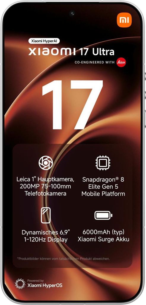 Xiaomi 17 Ultra Weiß 16 Gigabyte 512 Gigabyte Produktbild 