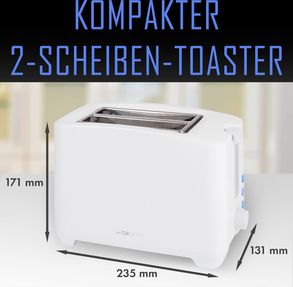 Clatronic kompakter Toaster 2 Scheiben | Toaster mit Produktbild 15