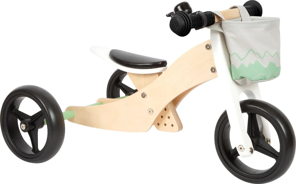 Vélo d'équilibre réglable en bois rose Smallfoot 2 en 1 pour enfant