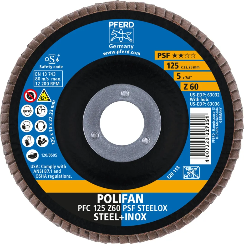 OFFERTA PFERD POLIFAN 125mm Z80 - Disco Lamellare Professionale
