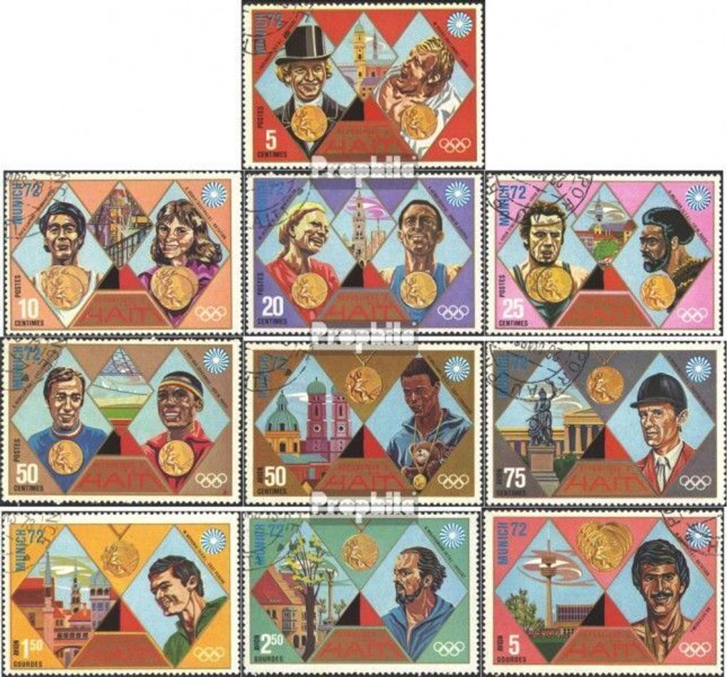 Briefmarken Haiti 1972 Mi 1205-1214 (kompl.Ausg.) gestempelt Goldmedaillengewinner München