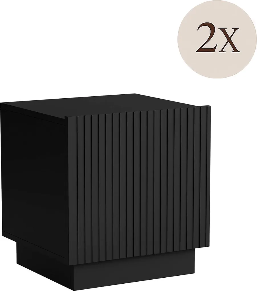 Chevet Revo Noir 47x40x45 cm : Solution de Rangement Gain de Place