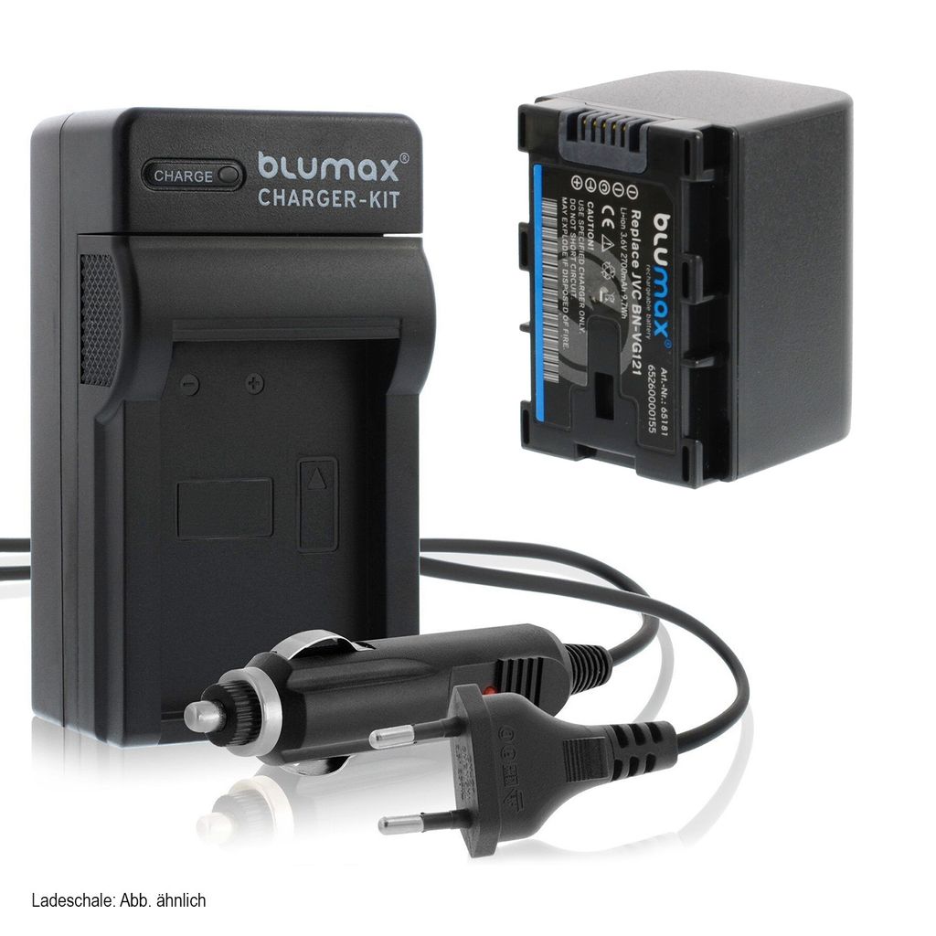 1x Akku + Lader für JVC BN-VG121 BN-VG107 BN-VG114 Everio 2700 mAh (3,6V)