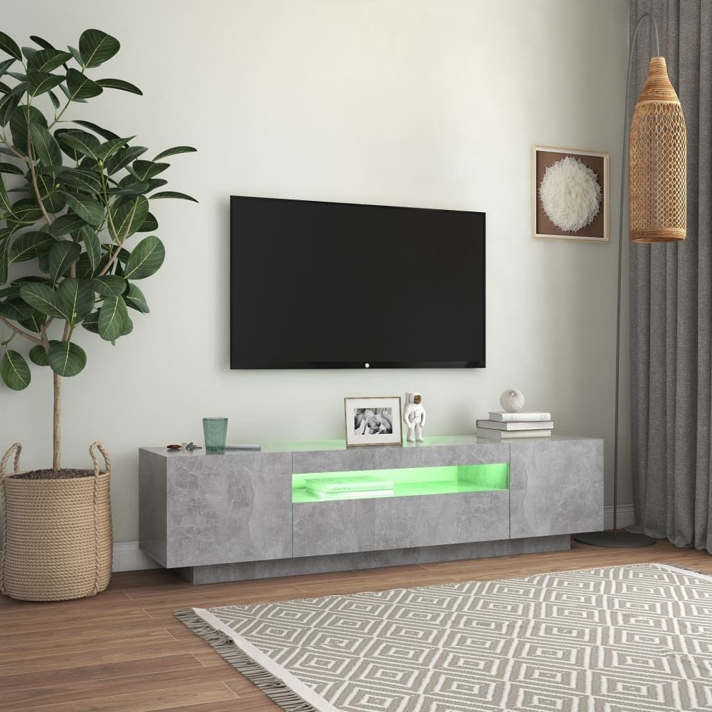 TV-Board "Pretzien" aus Spanplatte in Betongrau. Produktbild 