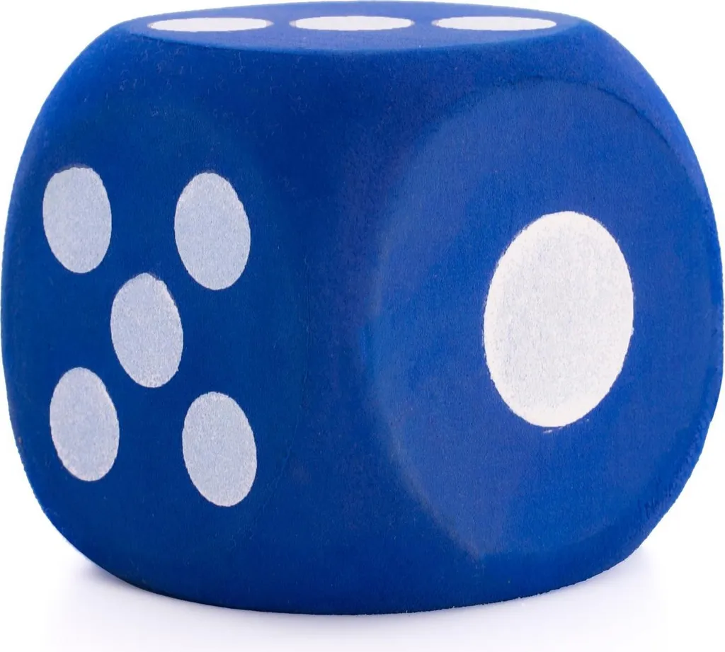 Dés de 7 cm incassables en mousse bleue pour jouer sans bruit lot de 3