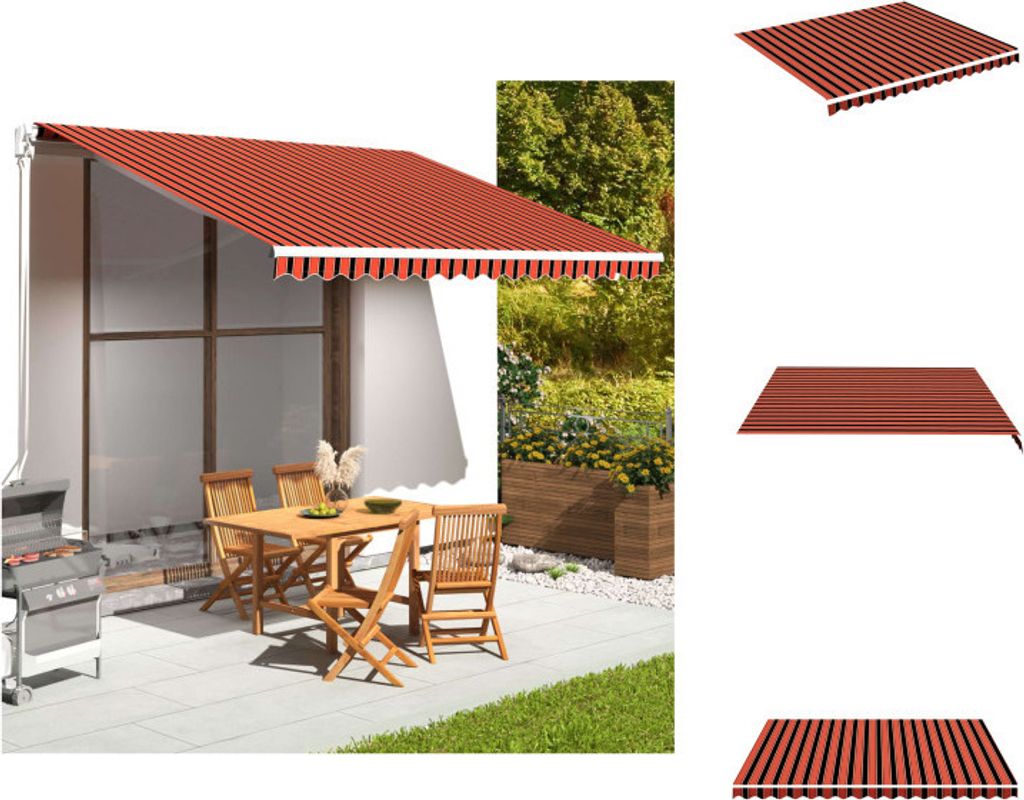 vidaXL Markisenbespannung Orange und Braun 4x3,5 m - Markisen