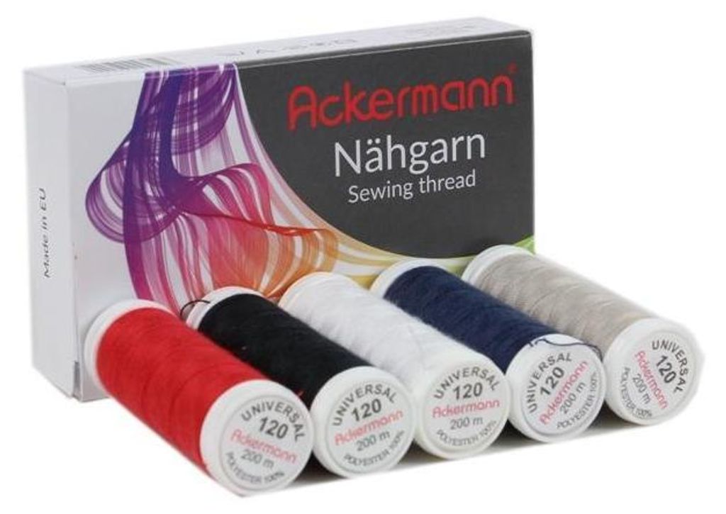 Ackermann Nähgarn Stärke 120 5 x 200m Farbmix Produktbild 