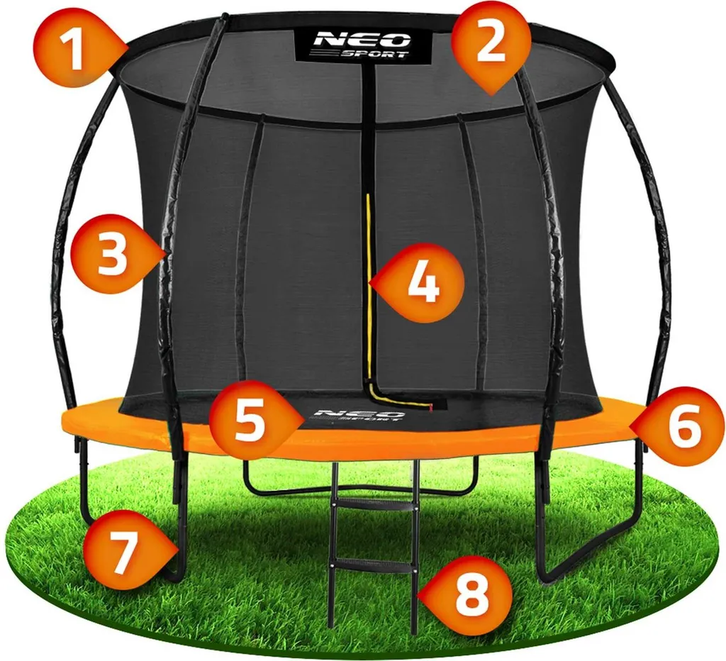 Trampoline de Loisirs Enfant 8FT Ø 252 cm avec Structure Renforcée - 14