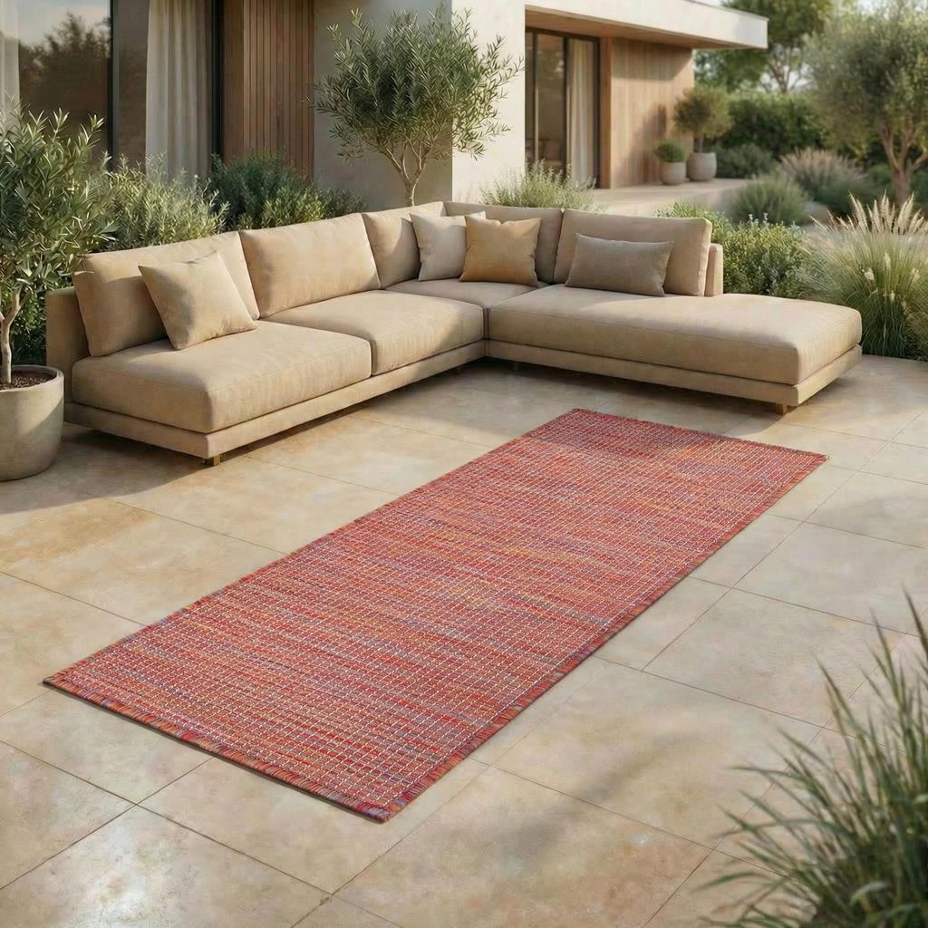In- & Outdoor Teppich - Wetterfester Teppich für Balkon, Terrasse, Garten, Wohnzimmer, Küche - Strapazierfähig, Widersteht UV-Strahlen & Wasser ...