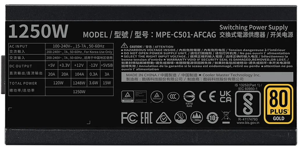 Cooler Master MWE 1250W V2 ATX 3.1 Gold Alimentation PC Performance - 2