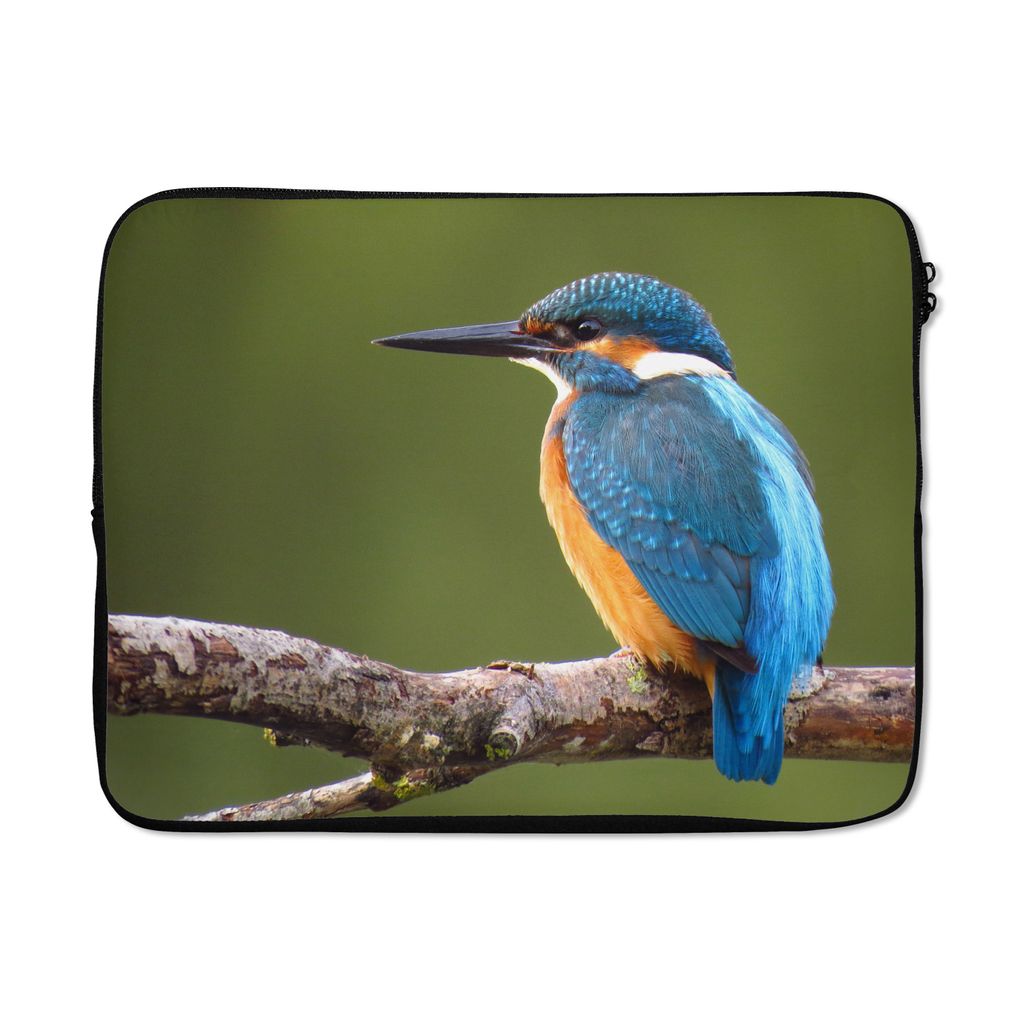 MuchoWow Laptop Hülle 17 Zoll Laptoptasche Eisvogel - Äste - Baum - Zipper - Schutzabdeckung