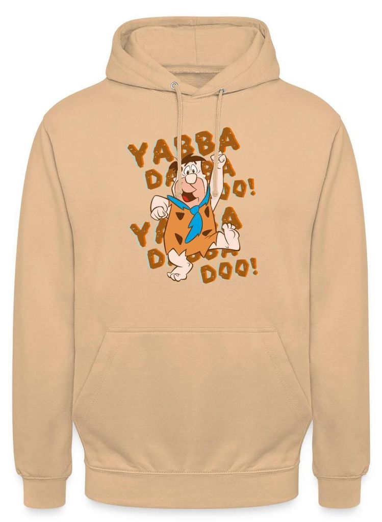 Spreadshirt The Flintstones Fred Feuerstein Yabba Dabba Doo Uni Hoodie, L, Pfirsich