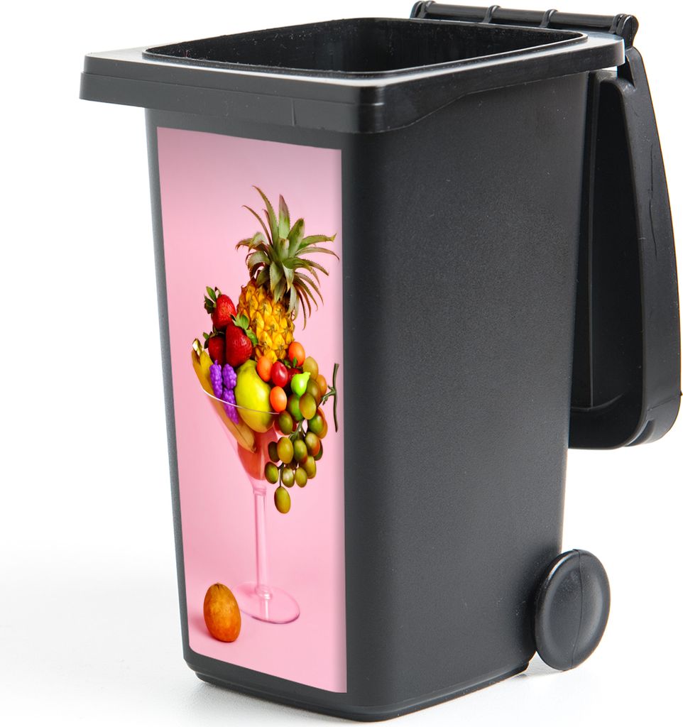 MuchoWow Mülltonnenaufkleber Obst - Cocktail - Martini Glas 38x80 cm - Behälteraufkleber - Mülleimer-Aufkleber - Container-Aufkleber