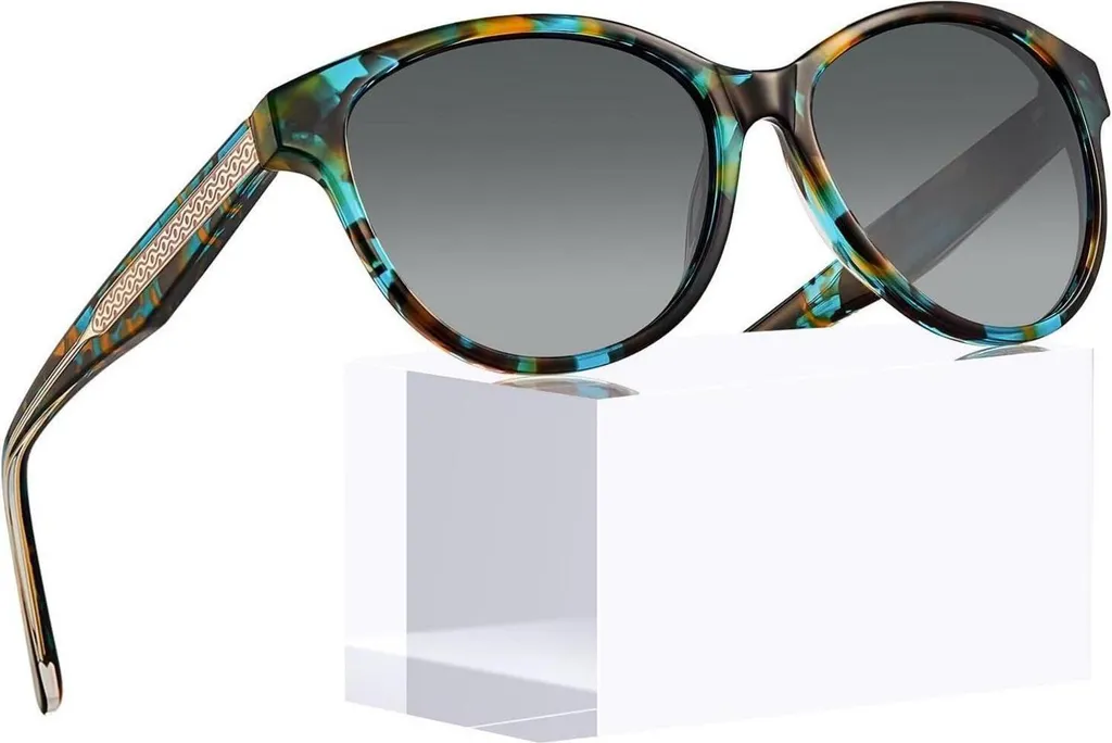 Lunettes de soleil anti-éblouissement polarisées œil de chat fleuri