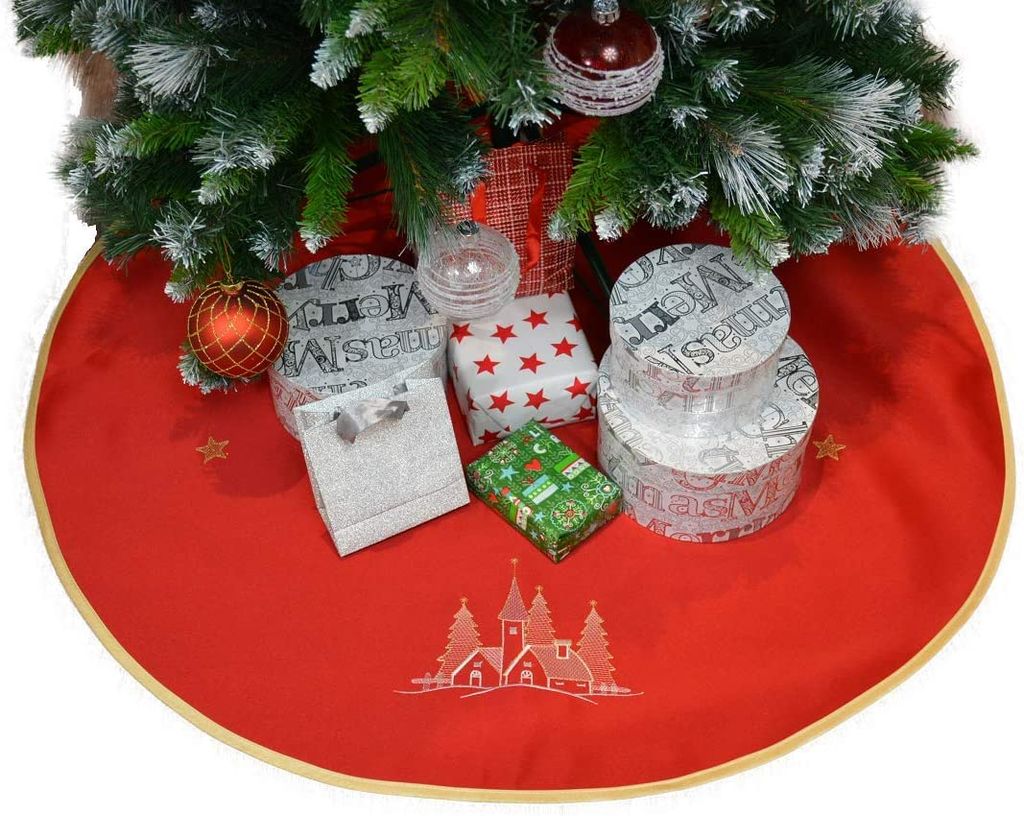 Small Foot Weihnachtsbaumdecke "Schneemann" - Runde Baumständer-Abdeckung 107cm Ø