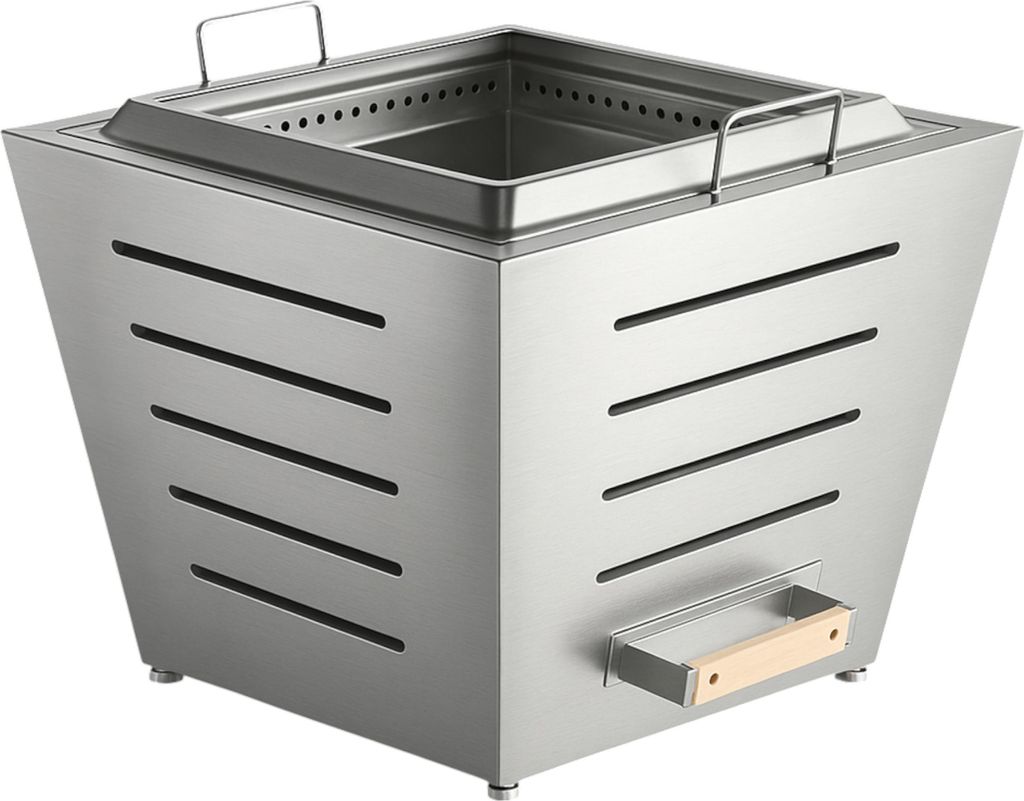 Grill-Welten Rauchfreie Feuerschale aus Edelstahl – Produktbild 
