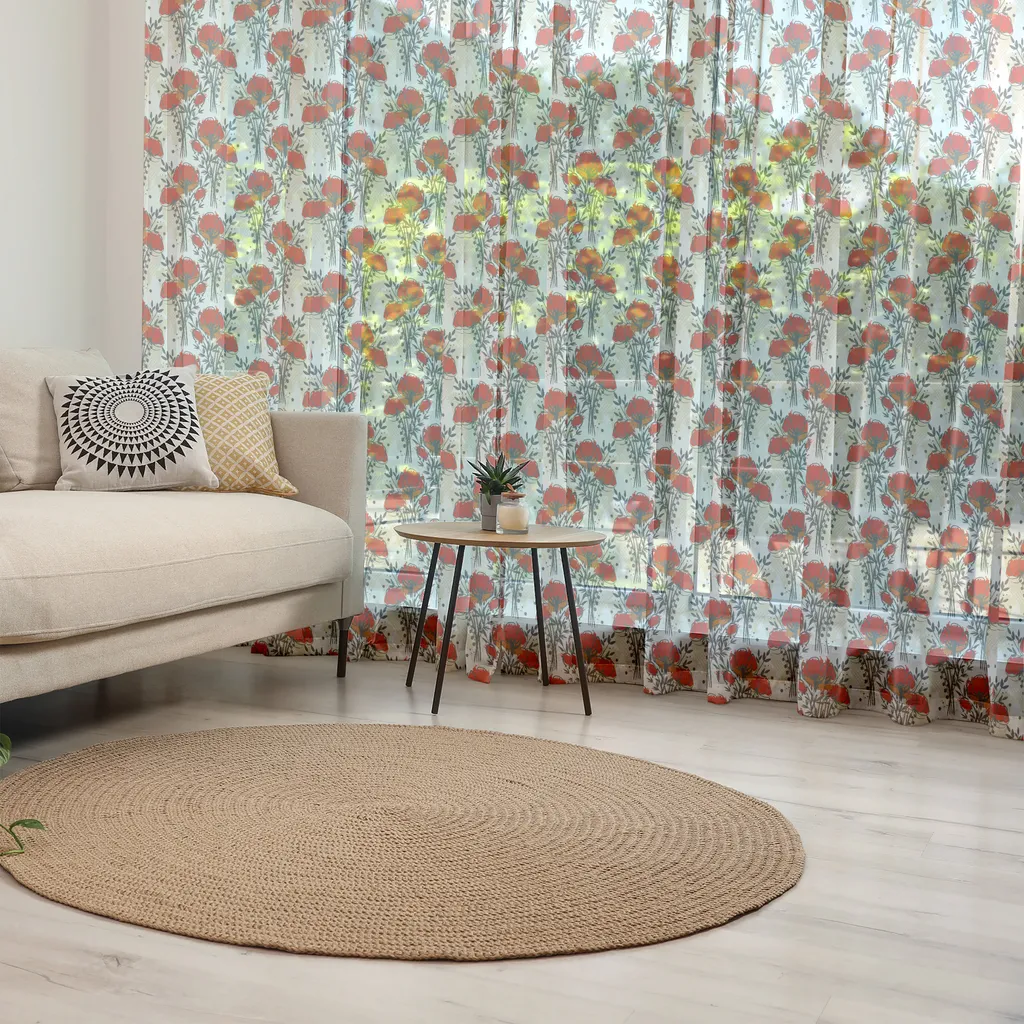 Grande Décoration Murale Coquelicots Rouges Satin Soyeux ABAKUHAUS XXL - 4